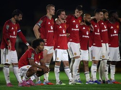 Di awal musim 2025/2026, MU-nya Amorim sekali kalah dan sekali imbang di liga. Mereka sudah tersingkir dari Carabao Cup, didepak tim divisi keempat Grimsby Town lewat adu penalti (Getty Images/George Wood)