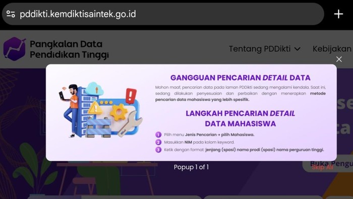 Gangguan PDDikti.