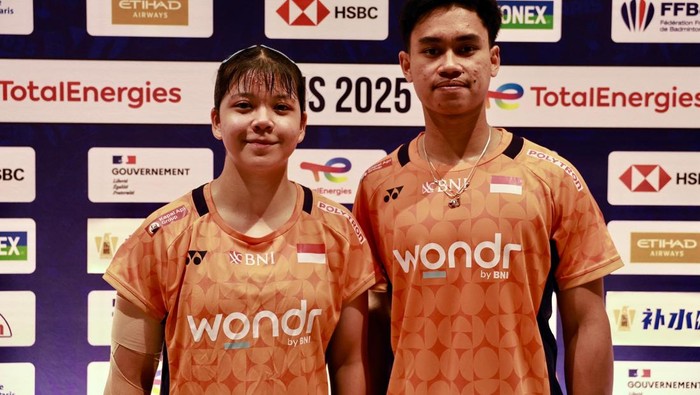 Pasangan ganda campuran Indonesia Jafar Hidayatullah/Felisha Alberta Nathaniel Pasaribu di Kejuaraan Dunia BWF 2025.