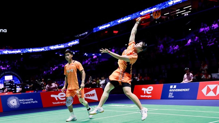 Pasangan ganda campuran Indonesia Jafar Hidayatullah/Felisha Alberta Nathaniel Pasaribu di Kejuaraan Dunia BWF 2025.