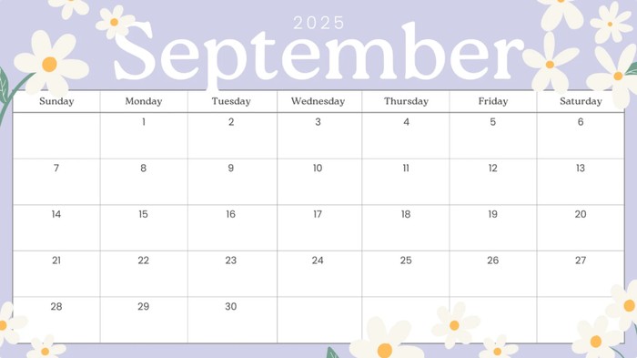 KALENDER SEPTEMBER 2025.
