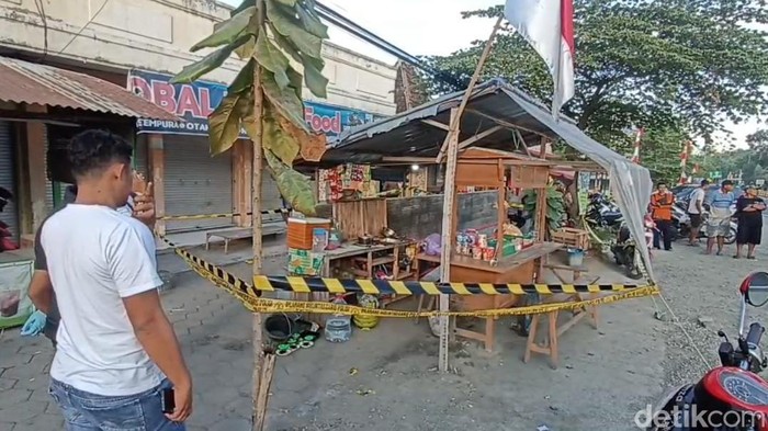 Lokasi pembunuhan di depan angkringan Pasar Ngawi