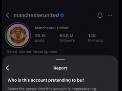 Meme akun medsos MU kena report gegara pura-pura jadi klub bola! Foto: dok. Internet/X (Twitter)