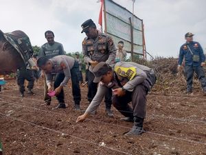 Polres Dumai-Kelompok Tani Kompak Tanam Jagung Wujudkan Ketahanan Pangan