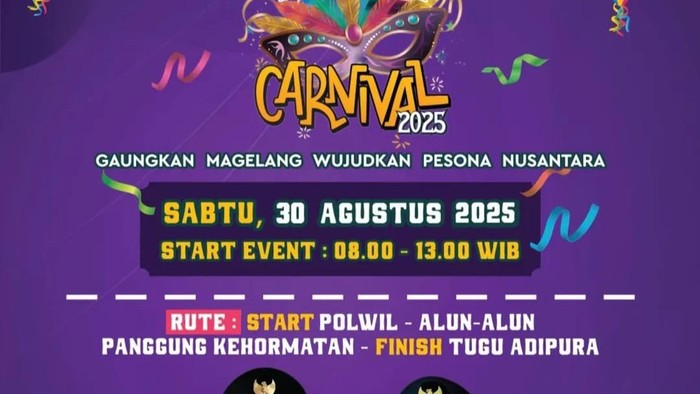 Flyer pelaksanaan Magelang Ethno Carnival 2025 pada, Sabtu (30/8/2025).