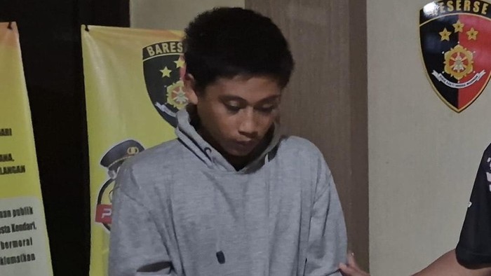 Tampang jukir liar saat ditangkap usai menikam anggota TNI di Kendari.
