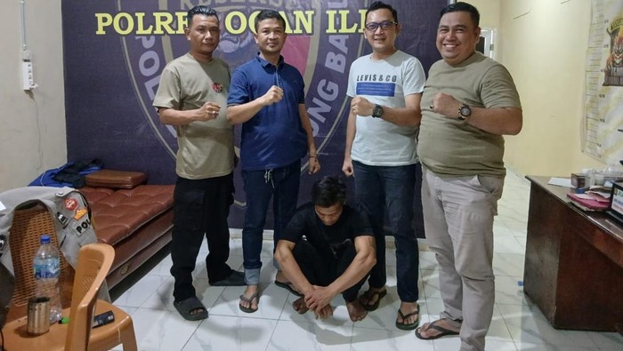 Pelaku pengancaman terhadap satpam perusahaan di Ogan Ilir saat ditangkap polisi