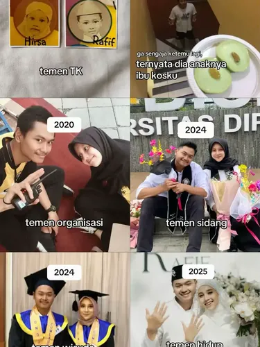 Perjalanan cinta unik, pasangan ini menikah dengan teman TK. Foto Hirsalanov Garbashanty dan Rafif Zharif Primaputra. Perjalanan cinta unik, pasangan ini menikah dengan teman TK. Foto Hirsalanov Garbashanty dan Rafif Zharif Primaputra.