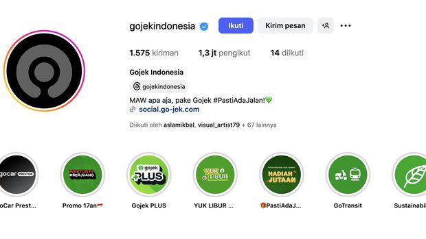 Solidaritas untuk Affan Kurniawan, Gojek dan Grab Ubah Logo Jadi Hitam. (Tangkapan Layar Instagram)