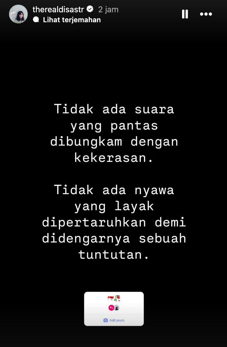 Ungkapan Duka Artis di Demo DPR.