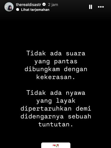 Ungkapan Duka Artis di Demo DPR.