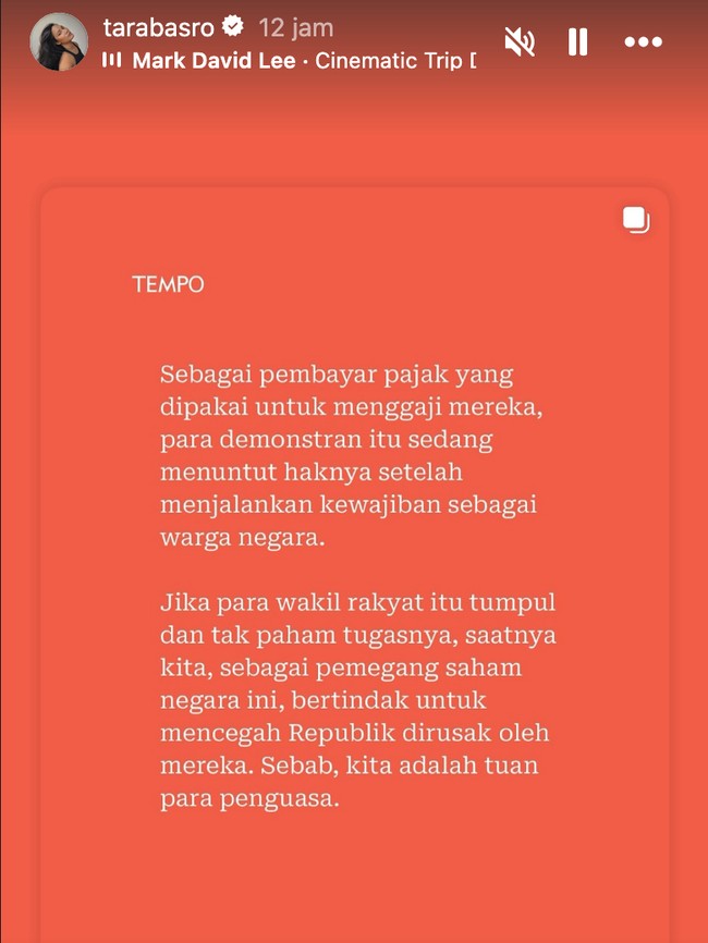 Ungkapan Duka Artis di Demo DPR.