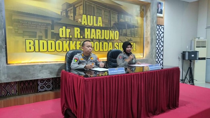 Konferensi pers Biddokes Polda Sulsel.