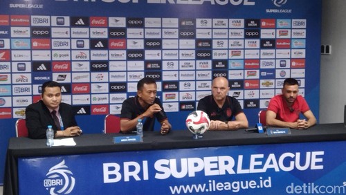 Konferensi pers sesuai laga Bali United vs Madura United, Sabtu (30/8/2025).