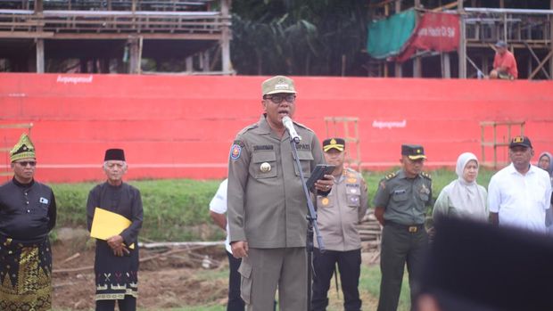 Masyarakat adat di Kuansing deklarasi menolak penambangan emas tanpa izin (PETI), Sabtu (30/8/2025).