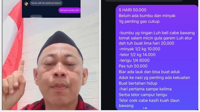 Nyak Kopsah Bagikan Ide Menu 5 Hari Budget Rp 50 Ribu