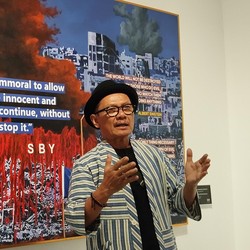 Lukisan Pamflet ala SBY, Kasih Pesan Setop War dan Jaga Perdamaian