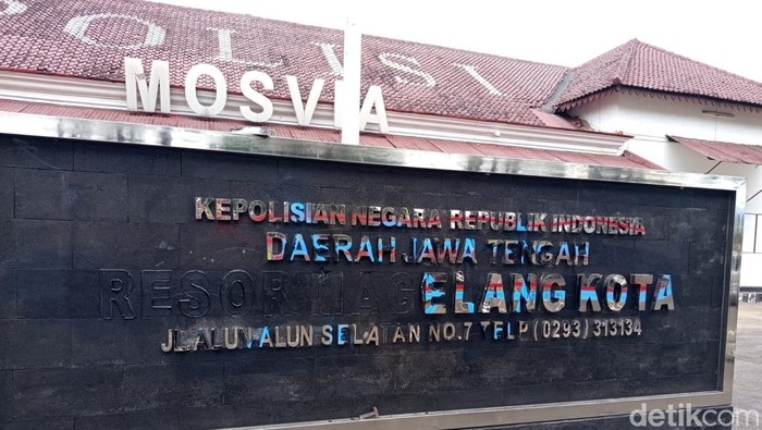 Suasana di gedung Mosvia depan Mako Polres Magelang Kota, Sabtu (30/8/2025).