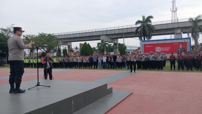 Apel pengamanan aksi 1 September 2025 di Palembang.