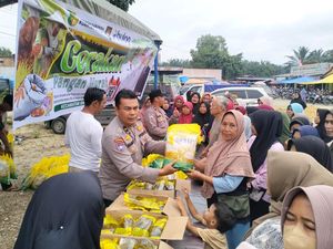 Gerakan Pangan Murah di Kuansing, Polisi-Bulog Hadirkan Beras Murah