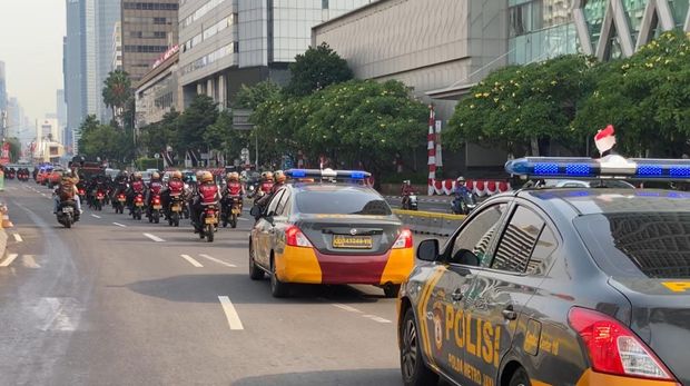 Patroli skala besar yang digelar Polda Metro Jaya (Devi/detikcom)