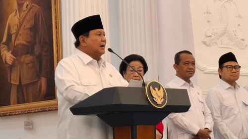 Prabowo gelar konferensi pers bersama pimpinan parpol di Istana (Rolando/detikcom)