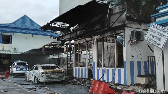 Situasi terkini di Kantor Ditlantas Polda Sumsel.