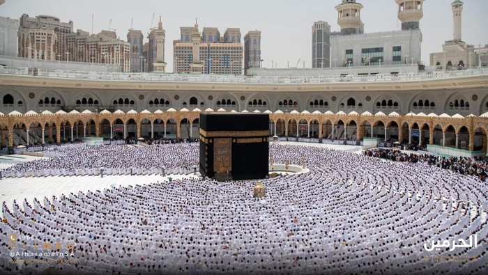 Suasana Masjidil Haram pada Safar 1447 H, foto diunggah 15 Agustus 2025.