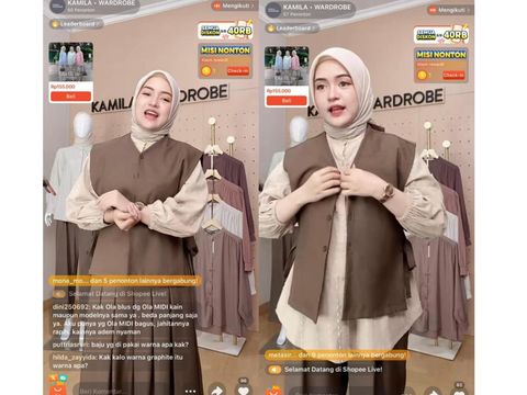 Tim brand Kamila Wardrobe sedang melakukan sesi siaran langsung di E-Commerce. Tim brand Kamila Wardrobe sedang melakukan sesi siaran langsung di E-Commerce.