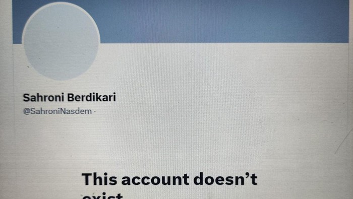Akun palsu Sahroni Berdikari sudah hilang
