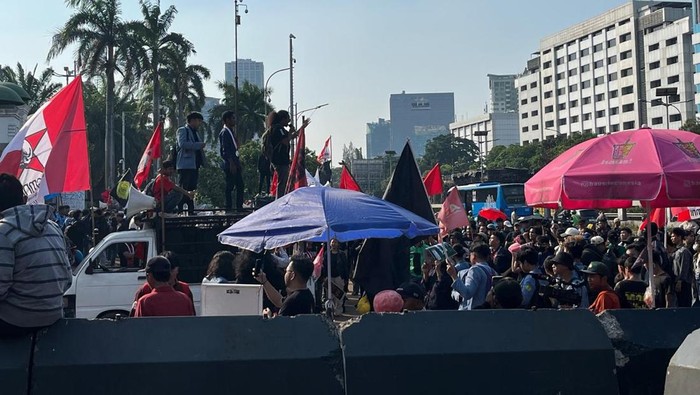 Demonstrasi mahasiswa di DPR (Anggi/detikcom)