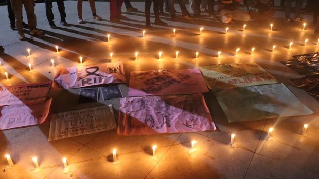 Doa bersama ojol dan polisi di Kabupaten Subang