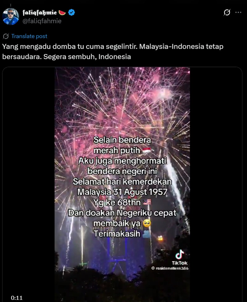 Meski kadang berselisih karena masalah rendang, netizen Indonesia dan Malaysia sebenarnya tetap akur, loh. Ini buktinya.