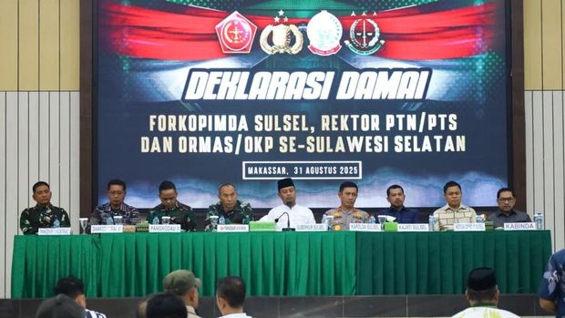 Forkopimda hingga tokoh masyarakat kompak deklarasi damai jaga Sulsel