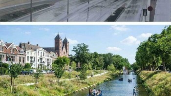 Jalan raya berubah menjadi kanal di Utrecht, Belanda. Foto: Extra_Place_1955 via Bored Panda