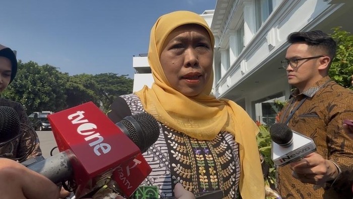 Gubernur Jatim Khofifah Indar Parawansa di Istana, Senin (1/9/2025).