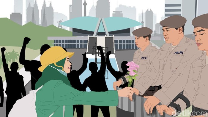 Ilustrasi Demonstrasi Damai