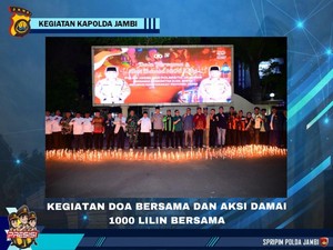 Polda Jambi Gelar Doa Bersama-Aksi Damai 1.000 Lilin Bareng Mahasiswa hingga Ojol