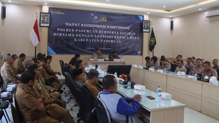 Polres Pasuruan dan AKD melakukan rapat koordinasi