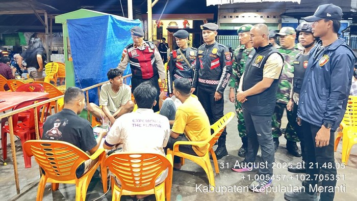 Tim RAGA patroli pastikan keamanan di wilayah Pelalawan, Riau, Minggu (31/8/2025) malam.