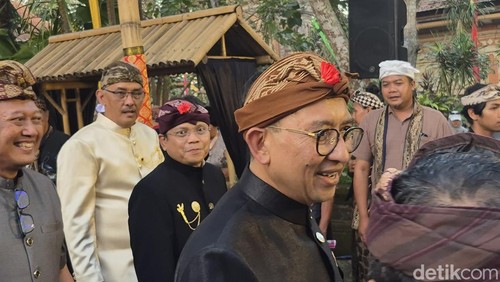 Menteri Kebudayaan RI, Fadli Zon saat menghadiri acara Harmoni Pemajuan Kebudayaan di Neka Art Museum, Senin (1/9/2025).