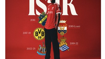 Statistik Isak yang impresif pun dipamerkan oleh Liverpool. Foto: X.com