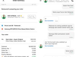 Foto Orderan Makanan Netizen Malaysia untuk Driver Ojol Indonesia