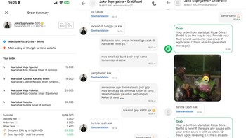 Pesan 4 martabak untuk para drive ojol.  Foto: X.com