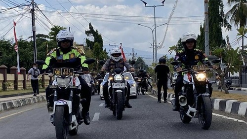 Aparat gabungan patroli keliling di Kota Bima, NTB, Selasa, (2/9/2025). (Dok. Polres Bima Kota)