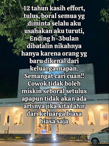 Pria ini curhat batal nikah H-3 bulan setelah 12 tahun berjuang, karena pasangan pilih orang kaya. Kisahnya viral dan buka realita pahit cinta dan ekonomi. Pria ini curhat batal nikah H-3 bulan setelah 12 tahun berjuang, karena pasangan pilih orang kaya. Kisahnya viral dan buka realita pahit cinta dan ekonomi.