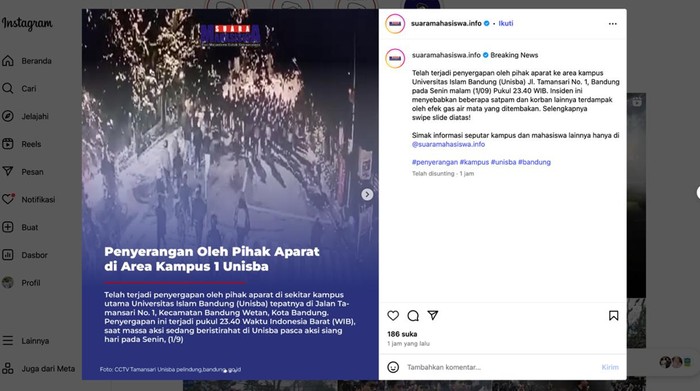 Tayangan pers kampus soal tembakan gas air mata ke wilayah akademik