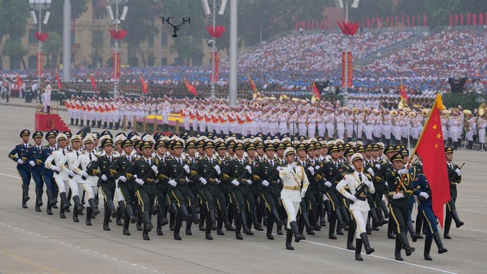 Peoples Liberation Army of China march during a parade celebrating the 80th anniversary of independence in Hanoi, Vietnam, September 2, 2025. Vincent Thian/Pool via REUTERS