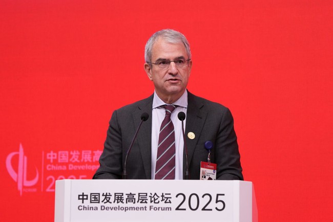 BEIJING, CHINA - MARCH 24: Laurent Freixe, Chief Executive Officer at Nestle, speaks at the Symposium on New Trends in Economic Globalisation and Expanding Institutional Opening-up during China Development Forum 2025 at the Diaoyutai Guesthouse on March 24, 2025 in Beijing, China. (Photo by Zhang Xiangyi/China News Service/VCG via Getty Images)