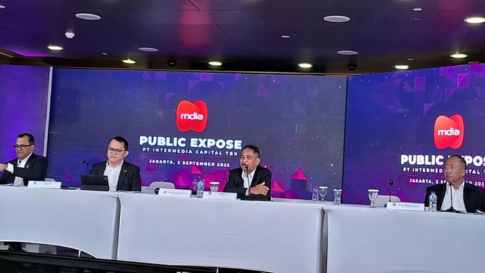 Direktur Utama MDIA, Ahmad Rahadian Widarmana, memaparkan rugi bersih perseroan tercatat menyusut drastis sebesar 95,1%